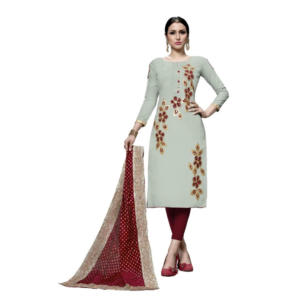 Generic Women's Cotton Unstitched Salwar-Suit Material With Dupatta (Multi, 2-2.5mtrs)