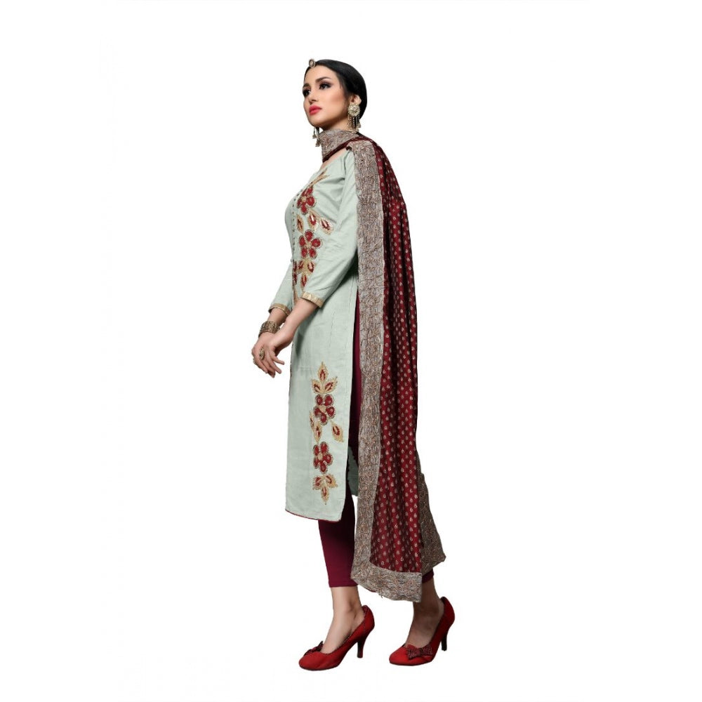 Generic Women's Cotton Unstitched Salwar-Suit Material With Dupatta (Multi, 2-2.5mtrs)