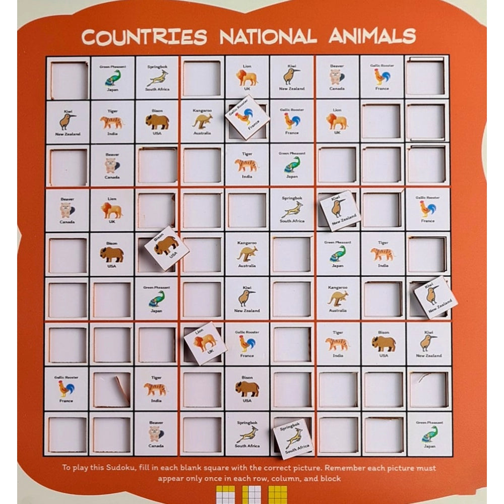 Countries National Animal (10X10 Inches)