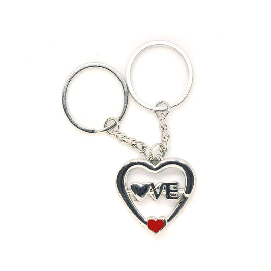 Generic Love Heartin Couple Metal Magnet Keychain (Color: Assorted)