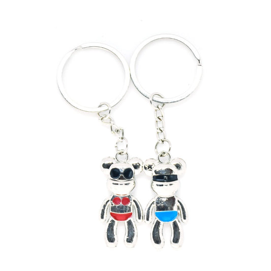 Generic Robotic Couple Metal Keychain (Color: Assorted)