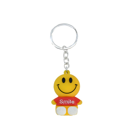 Pack of 5_Generic Rubber smile doll Key Chain (Color: Assorted)