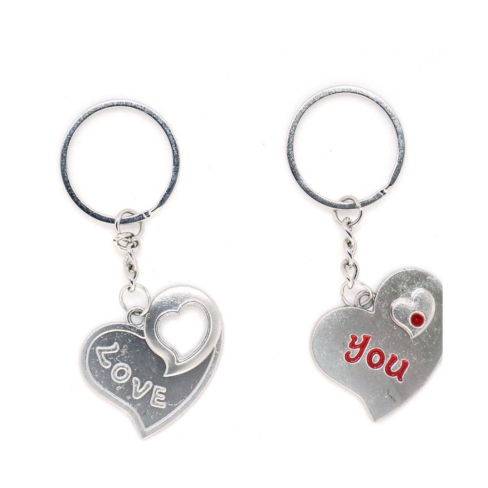 Generic Love You heartin with Couple Key Chain (Color: Assorted)