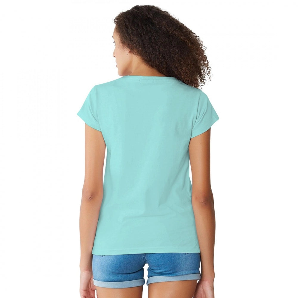 Generic Women's Cotton Western Wear T Shirt (C Green)