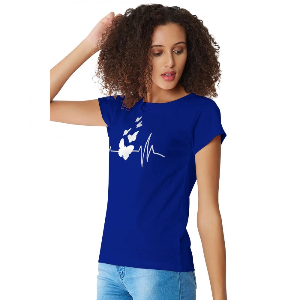 Generic Women's Cotton Western Wear T Shirt (Royal Blue)