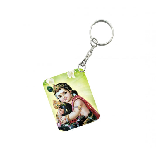 Generic Pack Of 3_ Bala Murugan Lingam One Side Printed Rectangle Designer Keychain (Green)