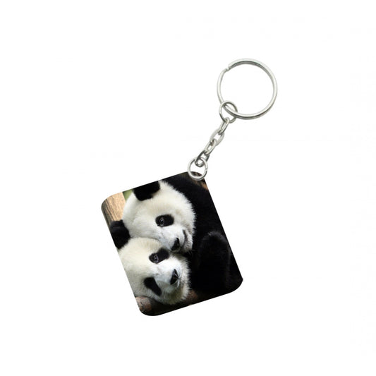 Generic Pack Of 3_ Panta One Side Printed Rectangle Designer Keychain (White)