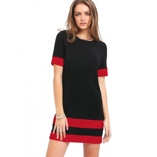 Generic Women's Western Wear Hosiery T Shirts (Black And Red)