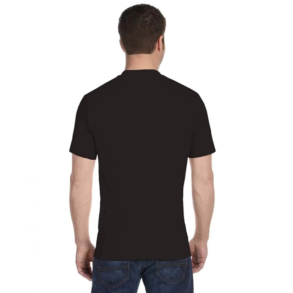 Shopper Beast Men's Half Sleeve Round Neck Polyester T Shirt (Black)