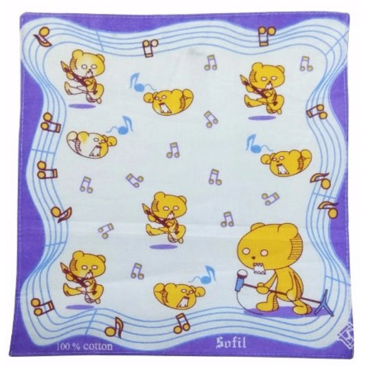 Generic Pack Of_8 Cartoon With Music Notes Small Size Handkerchiefs (Color: Assorted)