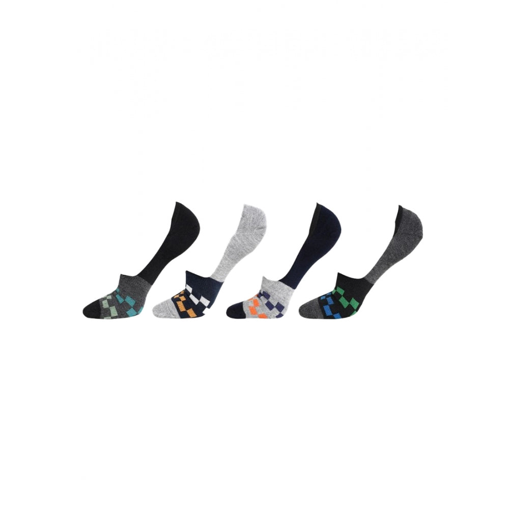 Generic 4 Pairs Unisex Casual Cotton Blended Printed No-show Socks (Assorted)