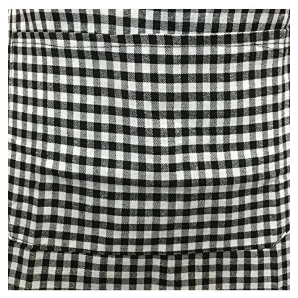 Shopper Beast Checkered Cotton Apron Sets (Black)