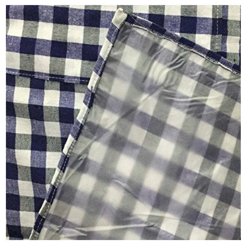 Shopper Beast Checkered Cotton Aprons (Blue)