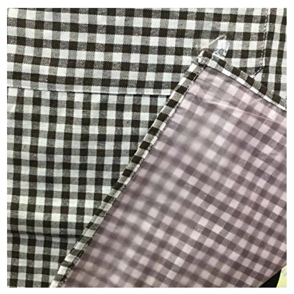 Shopper Beast Checkered Cotton Aprons (Brown)