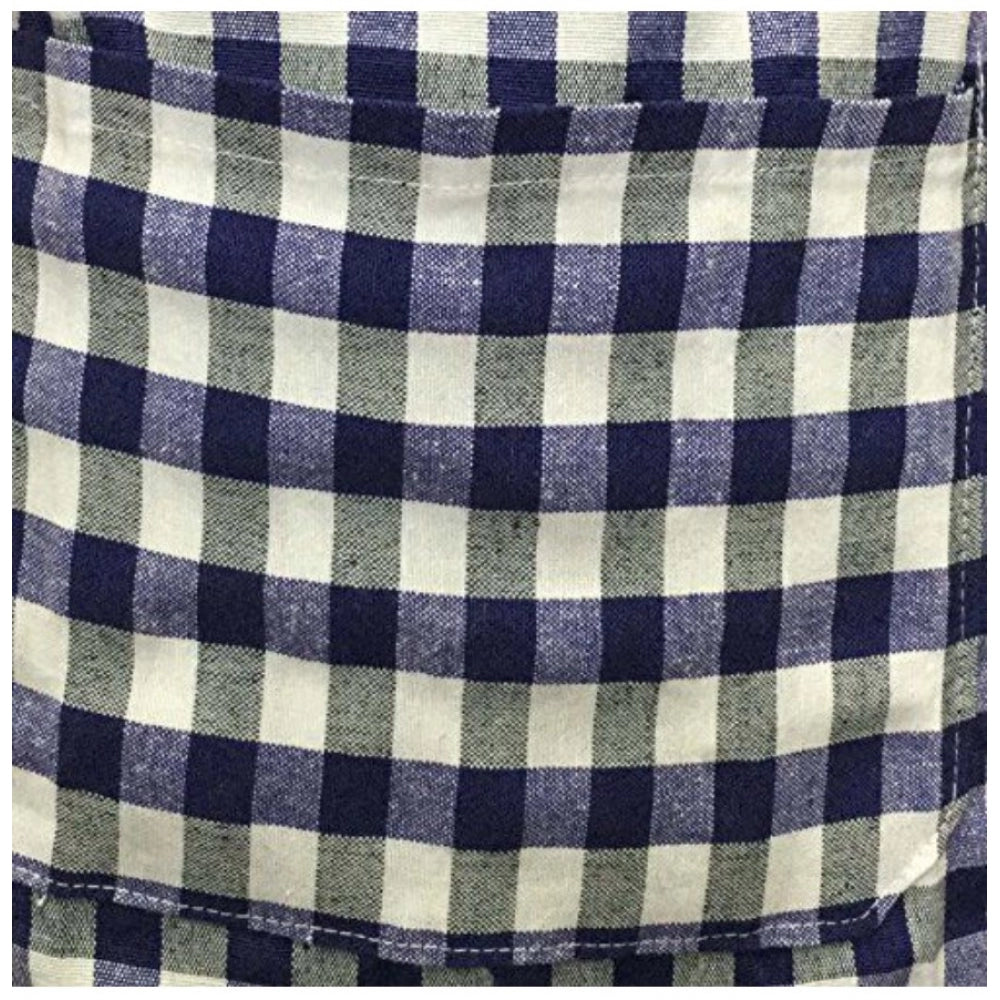 Shopper Beast Checkered Cotton Aprons (Blue)