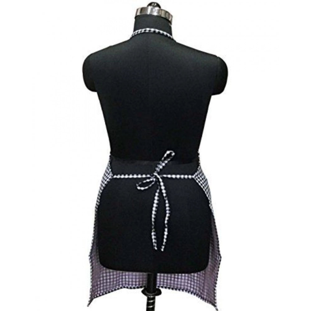 Shopper Beast Checkered Cotton Aprons (Black)