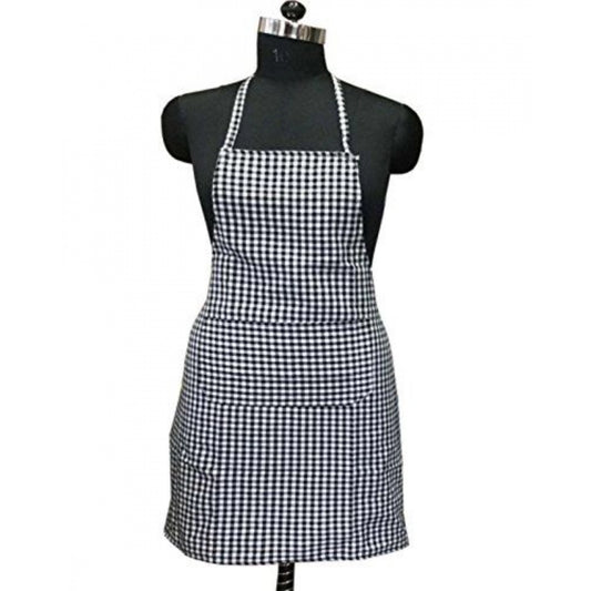 Shopper Beast Checkered Cotton Aprons (Black)