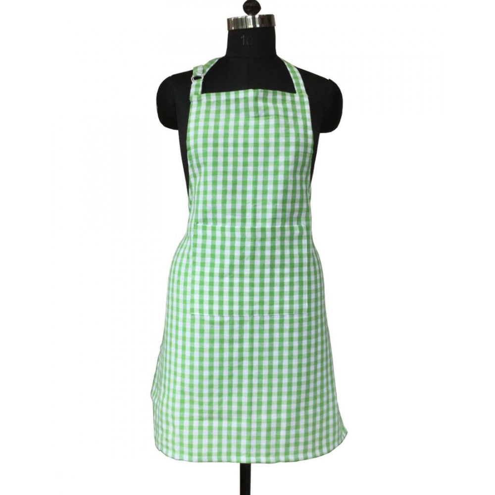 Shopper Beast Checkered Cotton Aprons (Green)