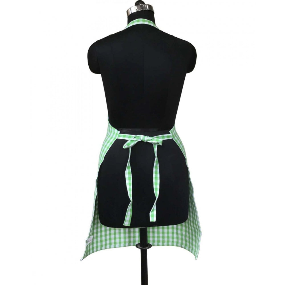 Shopper Beast Checkered Cotton Aprons (Green)