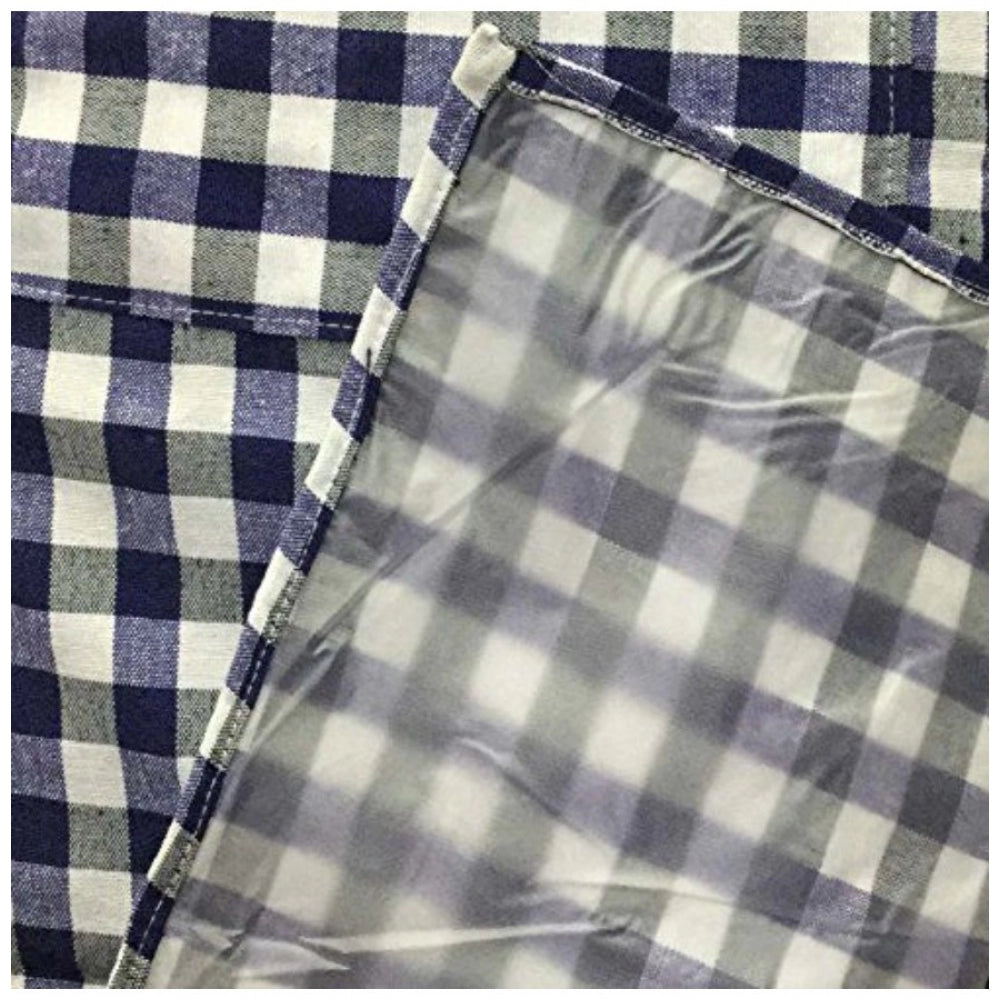 Shopper Beast Checkered Cotton Apron Sets (Blue)