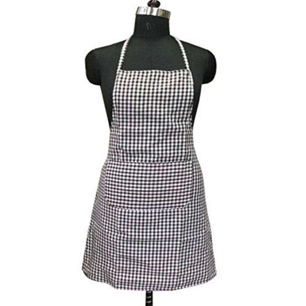 Shopper Beast Checkered Cotton Aprons (Brown)