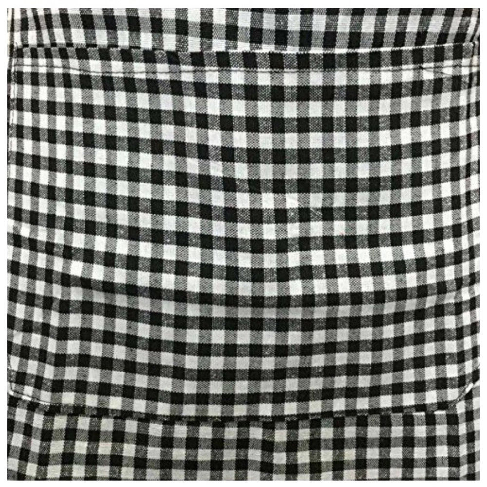 Shopper Beast Checkered Cotton Aprons (Black)