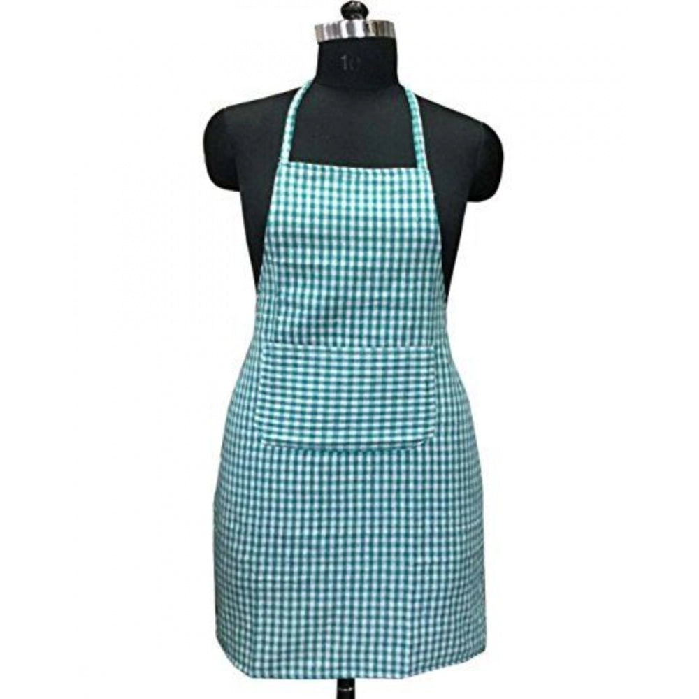 Shopper Beast Checkered Cotton Aprons (Green)