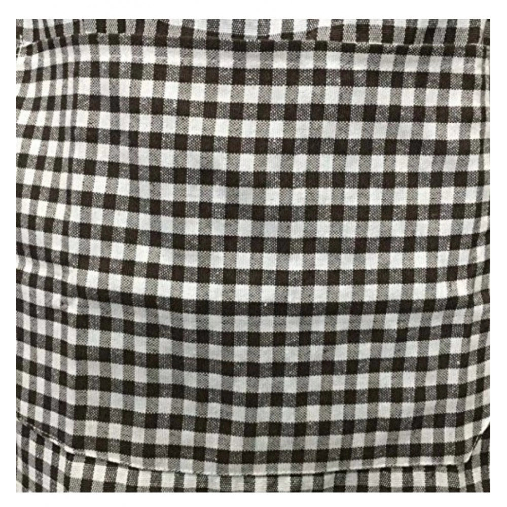 Shopper Beast Checkered Cotton Aprons (Brown)