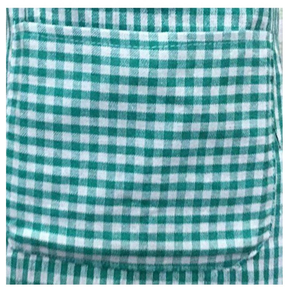 Shopper Beast Checkered Cotton Aprons (Green)