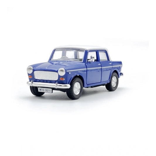 Shopper Beast Plastic Old Model Fiat Openable Doors Pull Back Action Collectible Car For Kids (Blue)