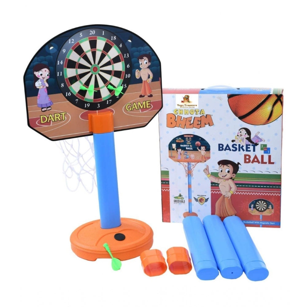 Shopper Beast Plastic Basketball For Kids 2 In1 Set With Adjustable Stand (Multicolor)