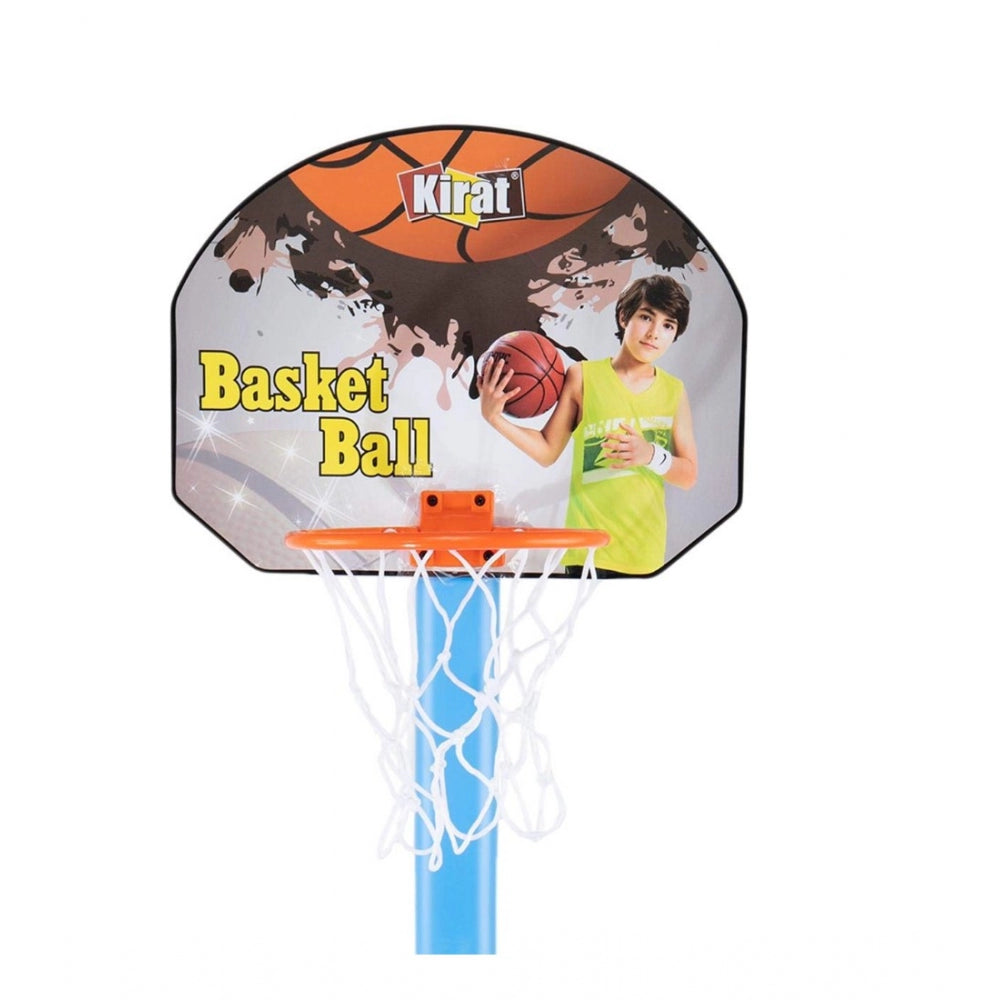 Shopper Beast Plastic Basketball For Kids 2 In1 Set With Adjustable Stand (Multicolor)