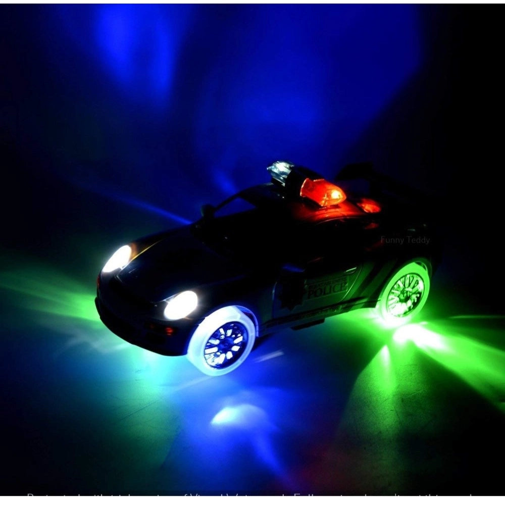 Shopper Beast Plastic  Fun Flashing Lights In The Wheels And Realistic Sounds With Sirens Police Car Toy For Kids (White)