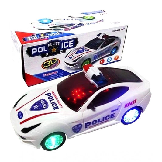 Shopper Beast Plastic  Fun Flashing Lights In The Wheels And Realistic Sounds With Sirens Police Car Toy For Kids (White)