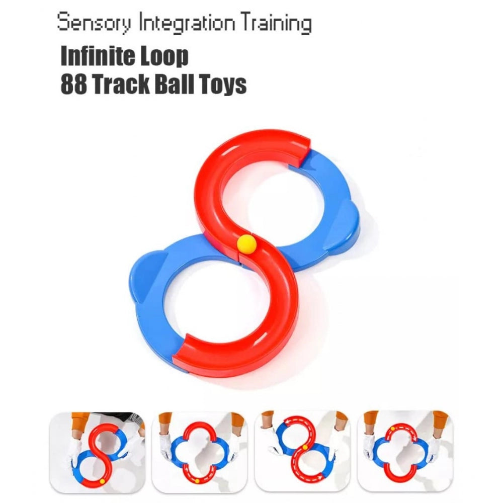 Shopper Beast Plastic 8 Shape Infinite Loop Interaction Balancing Track Toy Creative Track With 3 Bouncing Balls For Kids (Multicolor)