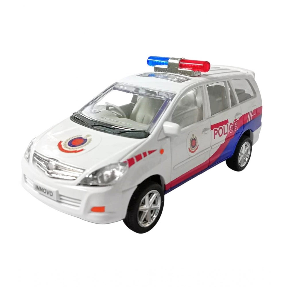 Shopper Beast Plastic Innova Crysta Pull Back Police Car For Kids  (White)