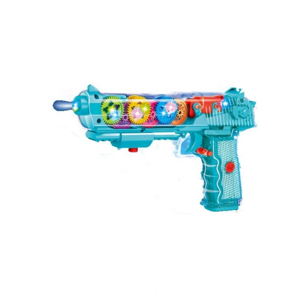 Shopper Beast Plastic Laser And Flashing 3D Light With Transparent Musical Gun For Kids (Multicolor)