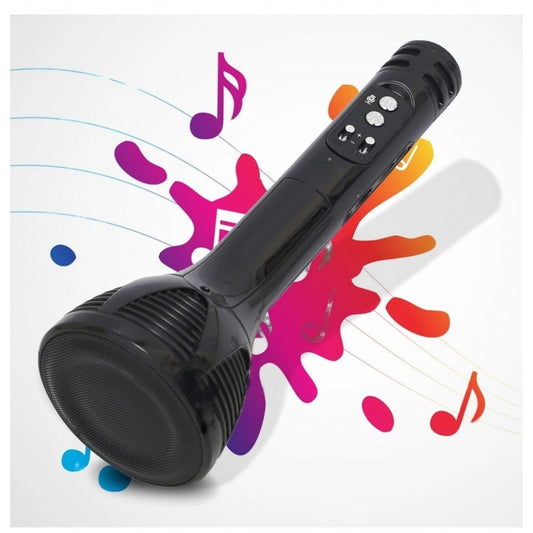 Shopper Beast Plastic Handheld MultiFunction Mic With Microphone Speaker (Black)