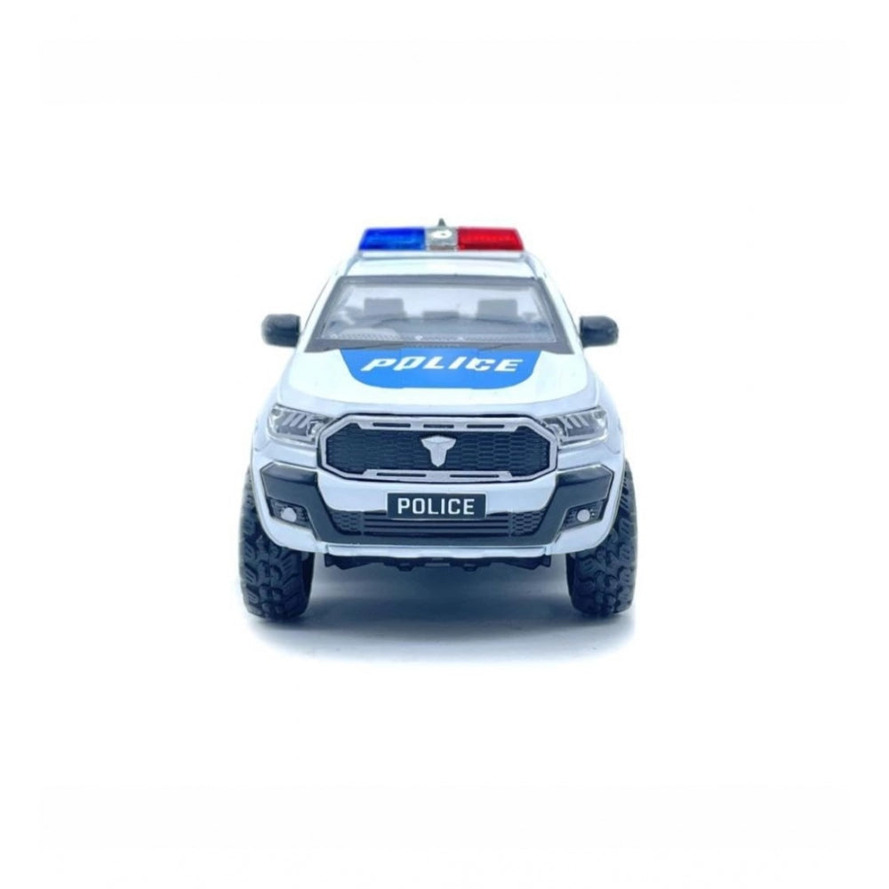 Shopper Beast Plastic Police Car For Kids (White)