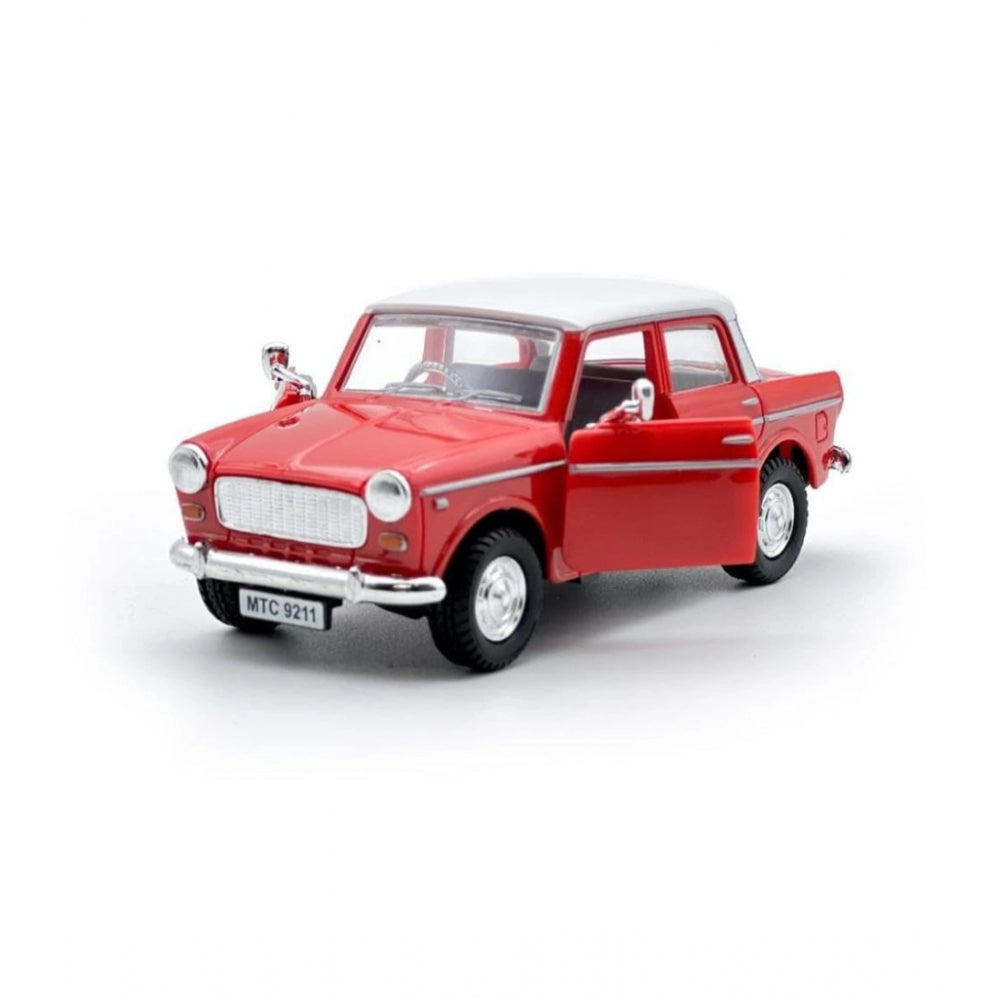 Shopper Beast Plastic Toy Model Fiat Openable Doors Pull Back Action Collectible Car (Red)