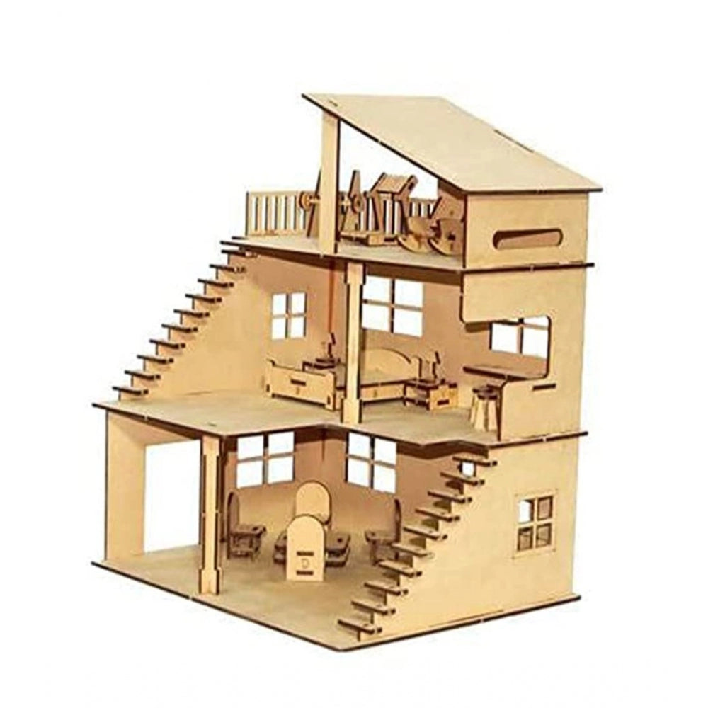 Shopper Beast Wooden Dollhouse For Furniture Made By (Wooden)