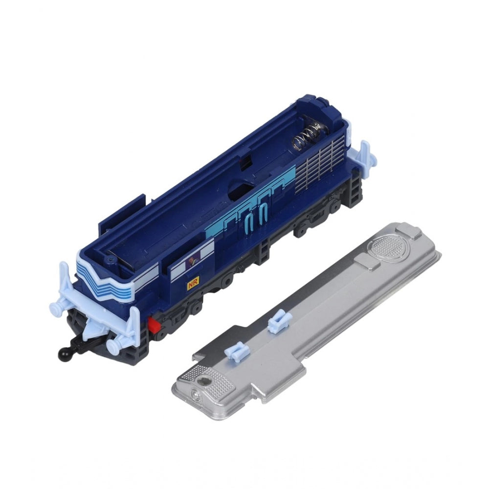 Shopper Beast Plastic Passenger Train Set With Tracks For Kids (Blue)