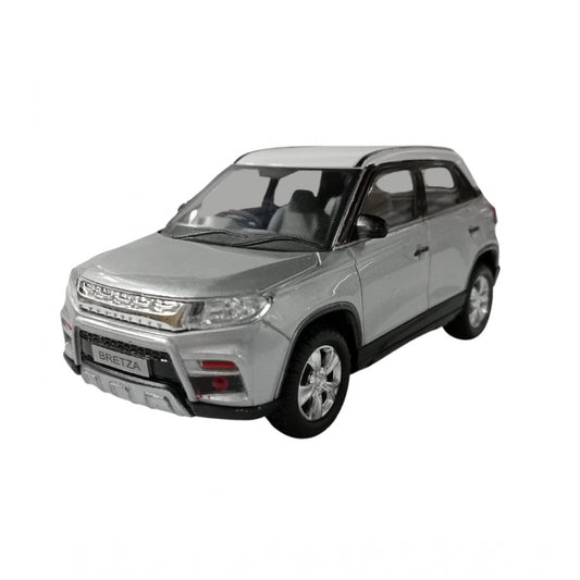 Shopper Beast Plastic Bretza Suv Pull Back Action Car (Silver)