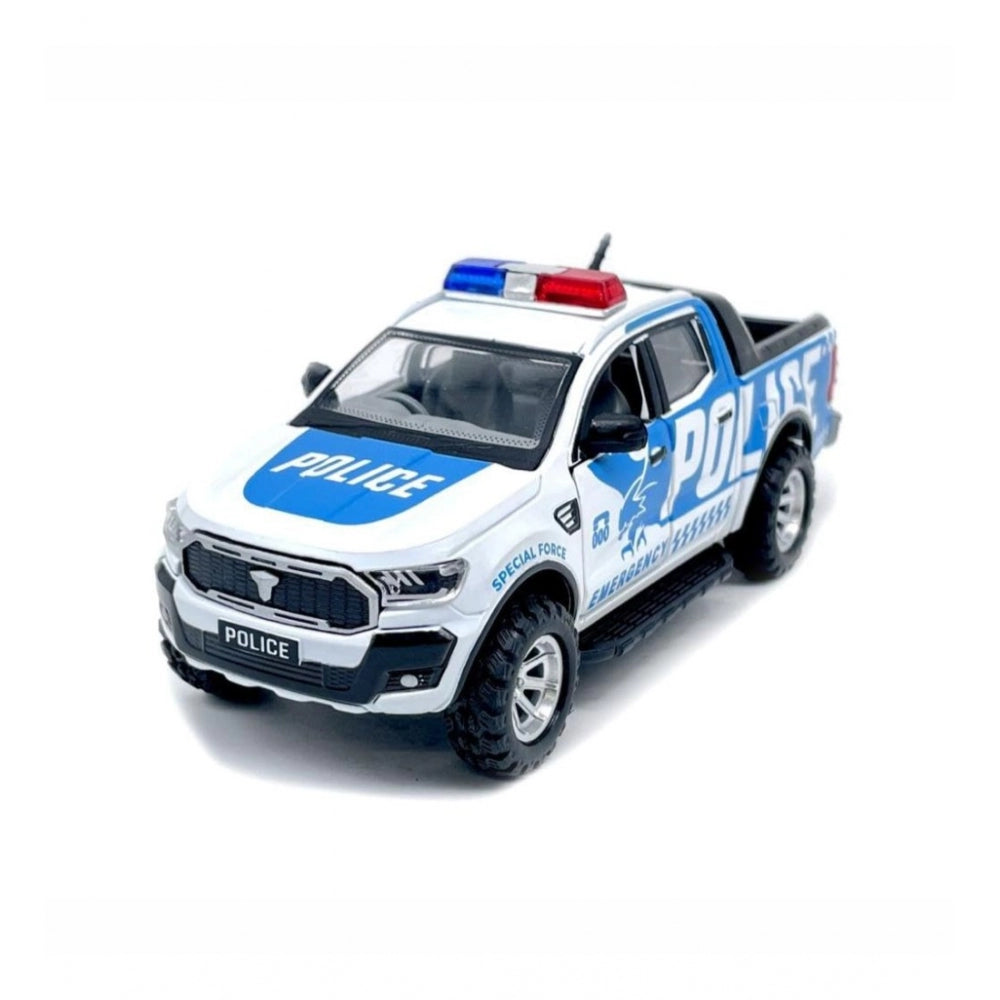 Shopper Beast Plastic Police Car For Kids (White)