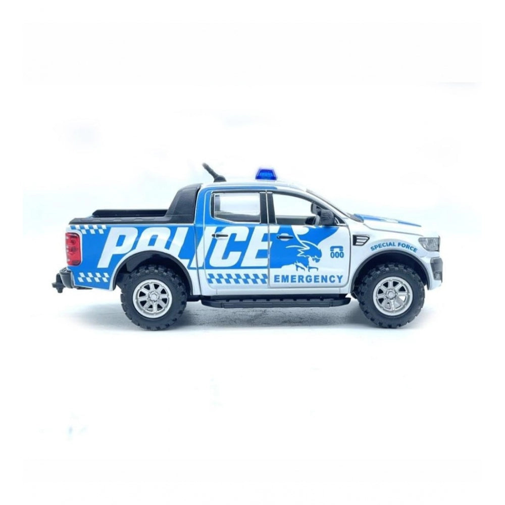 Shopper Beast Plastic Police Car For Kids (White)