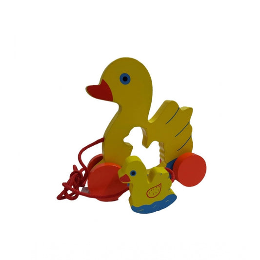 Shopper Beast Wooden Toddlers Duck Pull Toy For Babies (Multicolor)