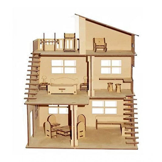 Shopper Beast Wooden Dollhouse For Furniture Made By (Wooden)