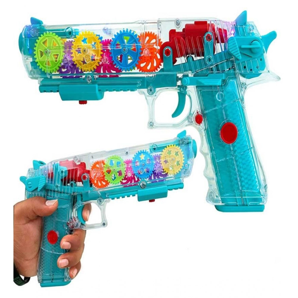 Shopper Beast Plastic Laser And Flashing 3D Light With Transparent Musical Gun For Kids (Multicolor)