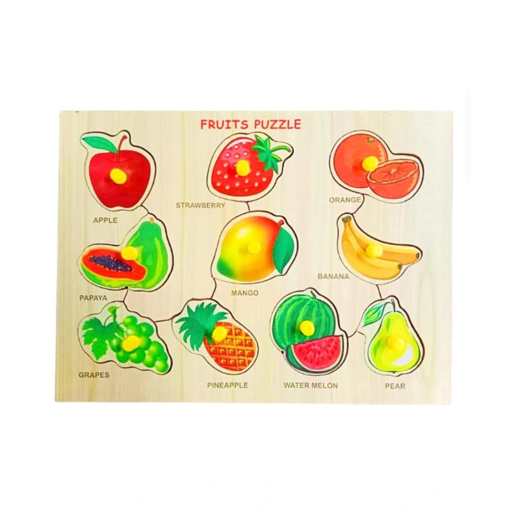 Shopper Beast Wooden Educational Learning Fruits Puzzle Board  (Wooden)