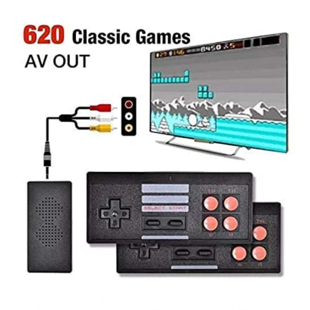 Shopper Beast Plastic Mini Retro Game System BuiltIn 620 Games And 2 Controllers (Black)